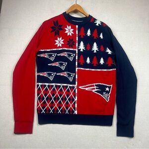 New England Patriots Christmas Knit Sweater Mens Size Large NFL Team Apparel